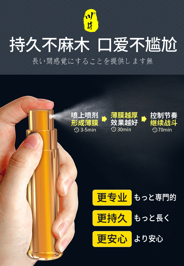 日本川井延遲噴劑印度持久神油男用品成人不射男性噴霧情趣專用